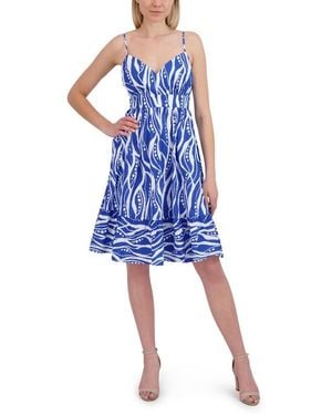 Laundry by Shelli Segal Spaghetti Strap Flared Dress - Black