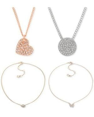 DKNY Crystal Pendant Necklace Jewelry Separates - White