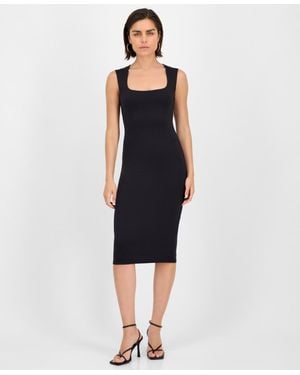 BarIII Scoop Tank Sleeveless Midi Dress - Blue