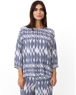 Masai Mabecca Printed Fluid Drape Blouse - Blue