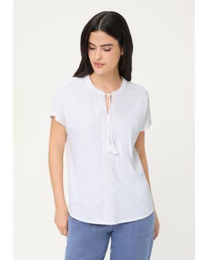 Olsen Embroidered Tunic T-shirt - White