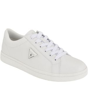 Guess Lacket Faux Leather Round-toe Sneakers - White