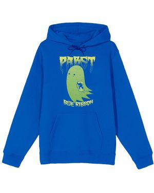 Pabst Blue Ribbon Pabst Ribbon Ghost With A Beer Hoodie - Blue