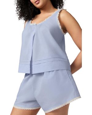 Gap 2-pc Cotton Short Eyelet Pajama Set - Blue