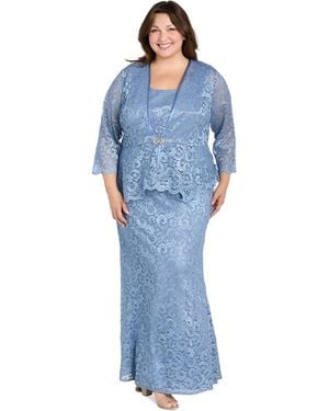 R & M Richards Plus Size Metallic Lace Jacket And Dress in Pink | Lyst