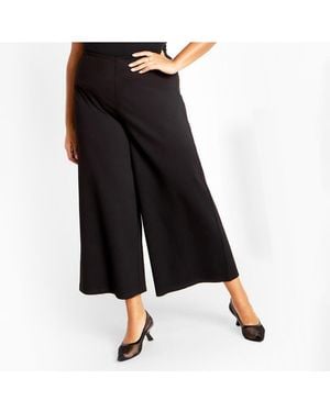 City Chic Plus Size Ponte Wide Leg Pant - Black