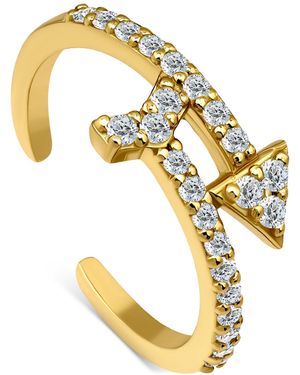 Giani Bernini Cubic Zirconia Arrow Bypass Adjustable Toe Ring - Metallic