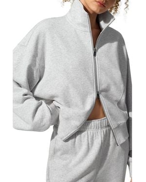 LILYSILK Silkerry Oversized Heirloom '89 Zip Stand Collar Jacket - Gray