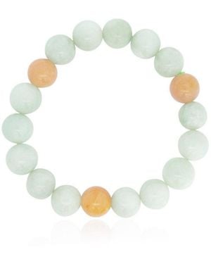 The Lovery Jade Bead Stretch Bracelet - White