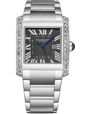 Stuhrling Elan S Rectangular Quartz Watch - Gray