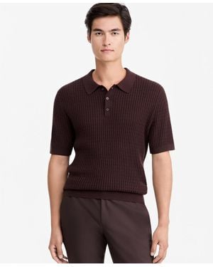 Alfani Cotton Short-sleeve Polo Sweater - Purple