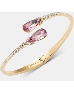 Givenchy Crystal Pear-shape Bypass Bangle Bracelet - Pink