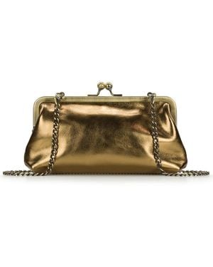 Patricia Nash Kisslock Mini Potenaz Leather Crossbody Bag - Natural
