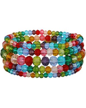 Guess 5-pc. Multi-colored Stone Stretch Bracelet Set - Green