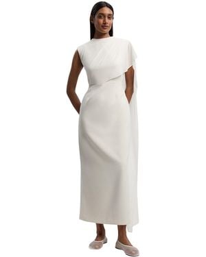 Karen Millen Tailored Cape Drape Maxi Dress - White