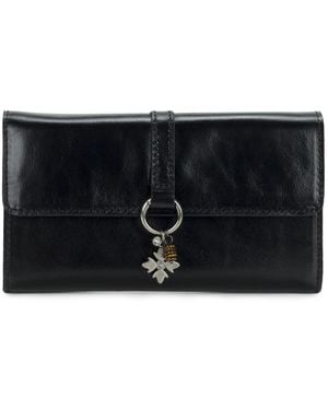 Patricia Nash Lottie Boxed Full Grain Leather Trifold Wallet - Black