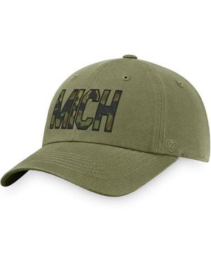Top Of The World Michigan Wolverines Oht Military-inspired Appreciation Unit Adjustable Hat - Green