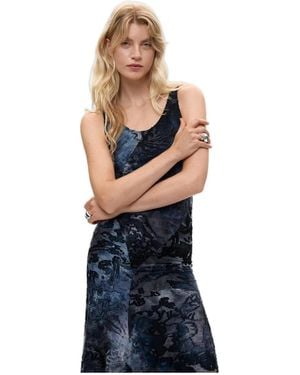 Desigual Strappy Knit Dress - Blue