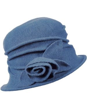 Dorfman Pacific Boiled Wool Cloche - Blue