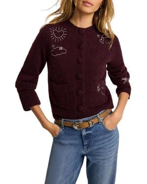 Mint Velvet Crewneck Embroidered Cardigan