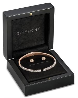 Givenchy Gold-tone Crystal Pave Bracelet And Earring Set - Black
