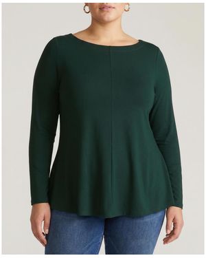 UNIVERSAL STANDARD Plus Size Cassandra Divine Jersey Top - Green
