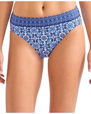 Tommy Bahama Printed Tummy-control High-waisted Bottoms - Blue