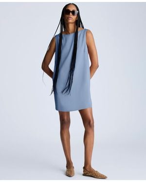 Kenneth Cole Draped Open-back Shift Dress - Blue