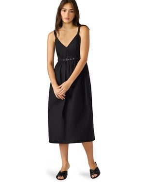 Steve Madden Juno Belted V-neck Midi Dress - Black