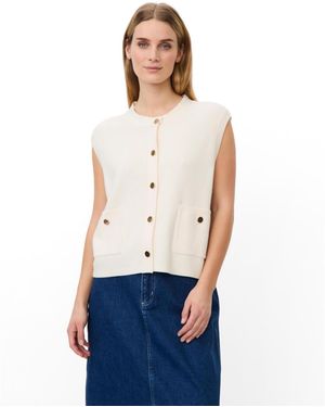 Masai Malossan Button-front Knit Vest - White