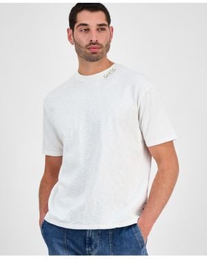 Guess David Short Sleeve Floral Applique Crewneck T-shirt - White