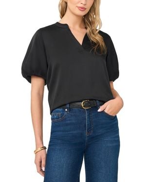 Vince Camuto V-neck Puff-sleeve Top - Black