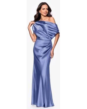 Betsy & Adam Off-the-shoulder Long Dress - Blue