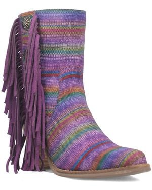 Dingo Chili Pepper Leather Booties - Purple