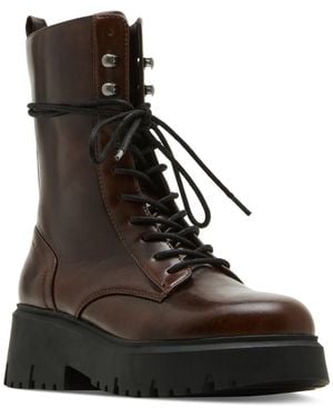 Madden Girl Maisey Lace-up Combat Booties - Black