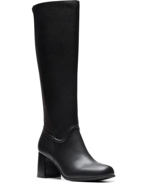 Clarks black knee high boots deals