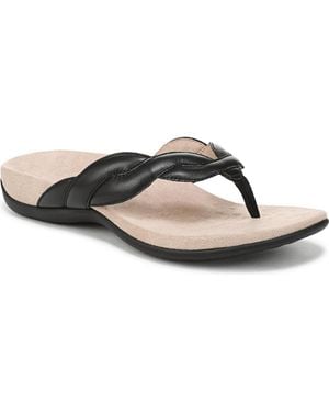Vionic Bella Braid Thong Sandals - Black