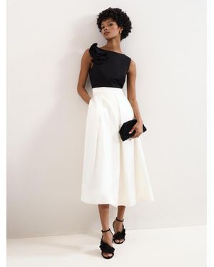 Phase Eight Perla Satin Midi Dress - White