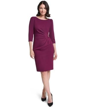 Jessica Howard Boat Neck Sheath Dress - Purple