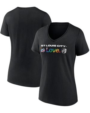 Fanatics St. Louis City Sc Lucky City Pride V-neck T-shirt - Black