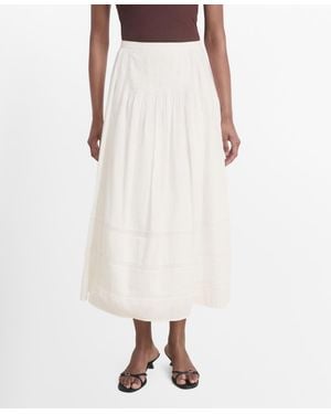 Mango Lace Cotton Skirt - White
