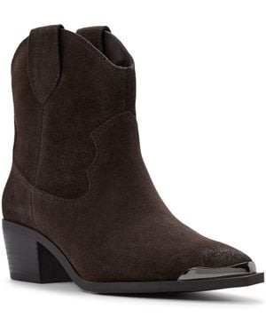 ALDO Valley Western Block Heel Ankle Booties - Brown