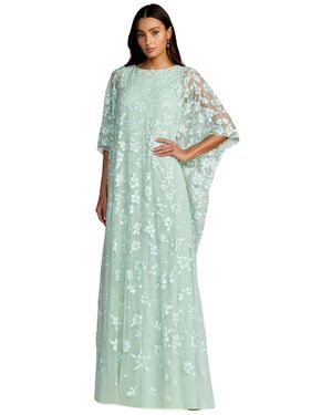 Mac Duggal Floral Embellished Caftan Gown - Green