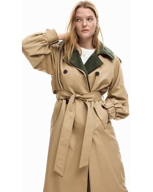 Desigual Detachable Two-tone Trench Coat - White