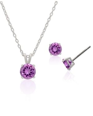 Macy's Simulated Citrine Solitaire Round Pendant Necklace - Pink