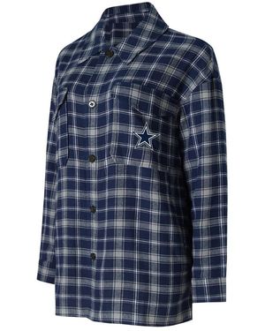Concepts Sport Dallas Cowboys Arctic Boyfriend Flannel Nightshirt - Blue