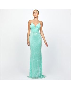 Bariano Indyana Sequin Strappy Back Maxi - Blue
