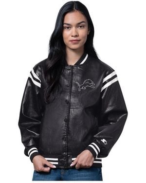 Starter Detroit Lions High Heat Varsity Jacket - Black