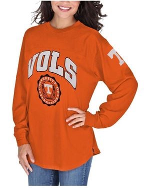 Pressbox Tennessee Volunteers Edith Long Sleeve Oversized Top - Orange
