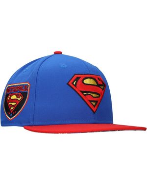 Lids And Superman Comic Under Visor Snapback Hat - Blue